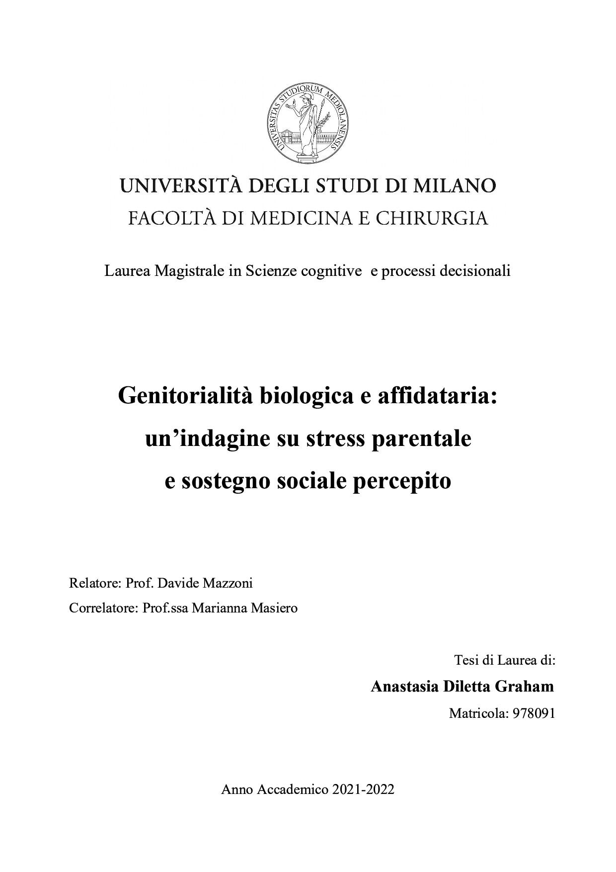 Genitorialità biologica e affidataria